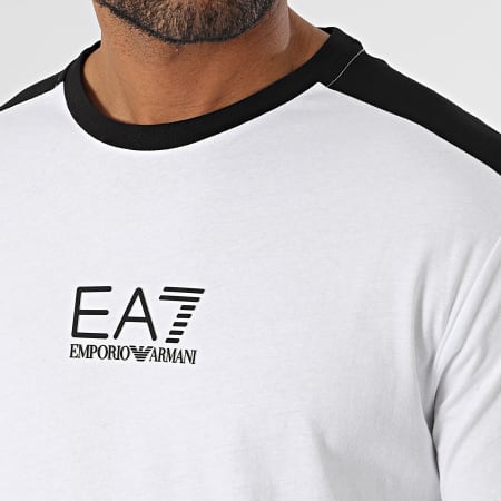EA7 Emporio Armani - Tee Shirt Manches Longues A Bandes 6RPT16-PJ05Z Blanc