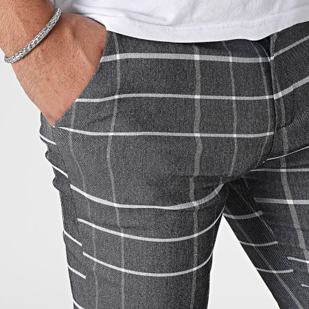 Frilivin - Pantalones a cuadros gris marengo