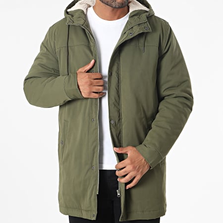 Only And Sons - Parka larga con capucha Alexander verde caqui