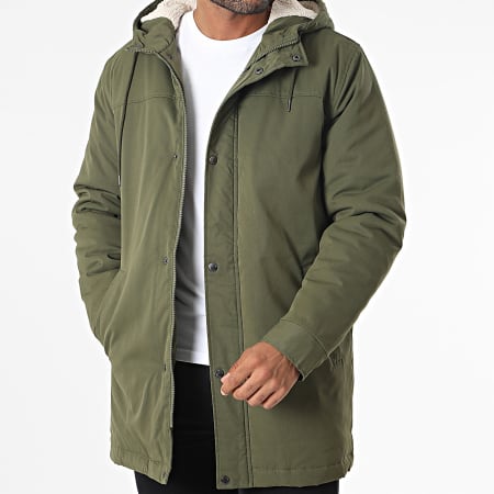 Only And Sons - Parka larga con capucha Alexander verde caqui