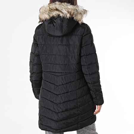 Only Doudoune Capuche Fourrure Femme Ellan Noir