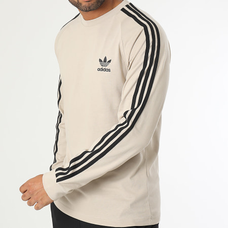 Adidas Originals - Tee Shirt Manches Longues A Bandes 3 Stripes IM2086 Beige