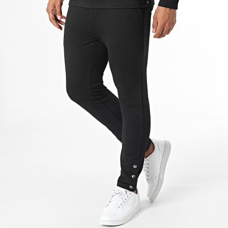 Frilivin - Conjunto de camiseta negra de manga larga y pantalón de chándal