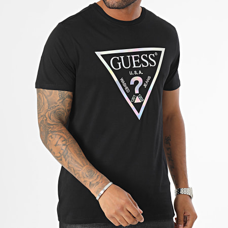 Guess - Camiseta M3BI81-K9RMI Negra Iridiscente