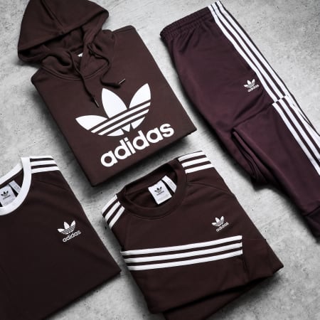 Adidas Originals - Sweat Crewneck A Bandes 3 Stripes IK8382 Marron