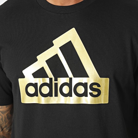 Adidas Performance - Camiseta metalizada II3468 negra y dorada