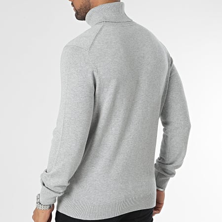 Pull Homme Tissaia Col Roulé - Gris Chiné - Taille L - 100% Acrylique - Hiver