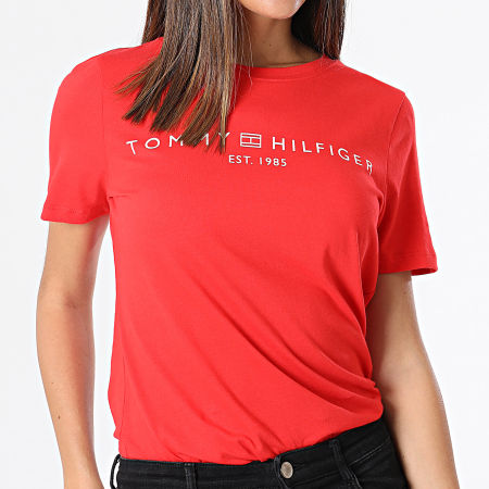 Tommy Hilfiger - Tee Shirt Femme Corp Logo 0276 Rouge