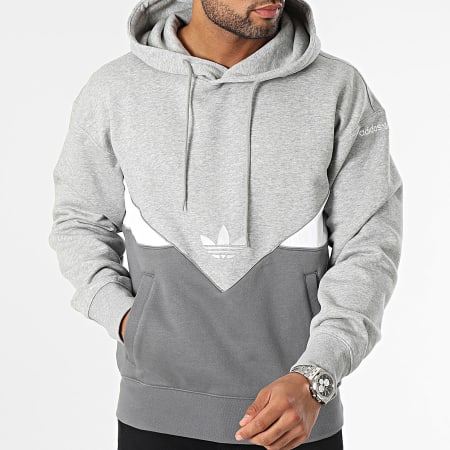 Adidas Originals - Sudadera con capucha reflectante IU4244 gris