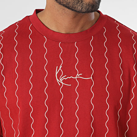 Karl Kani - Camiseta Small Signature Ziczac Pinstripe 6037820 Burdeos