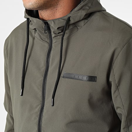 Zelys Paris - Conjunto de chaqueta con capucha y pantalón cargo verde caqui