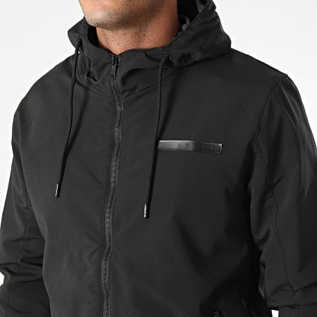 Zelys Paris - Conjunto de chaqueta negra con capucha y pantalón cargo