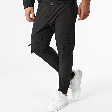 Zelys Paris - Set giacca con cappuccio e pantaloni cargo neri