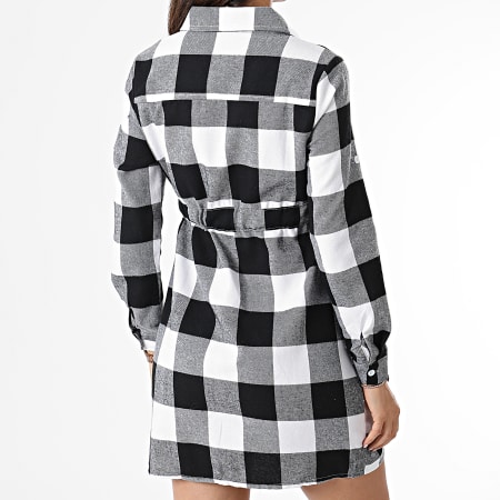 Vestido Cuadros Negro Vestido Volantes Mangas Largas Cuadros Vichy