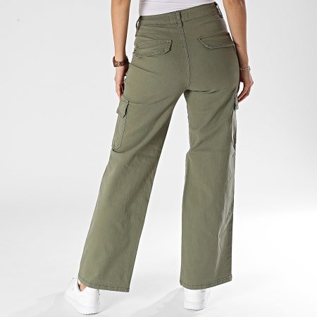 Flare Pantalones cargo Mujer Caqui Verde