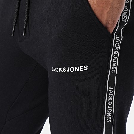 Jack And Jones - Pantalón de chándal con banda cónica de sarga negra