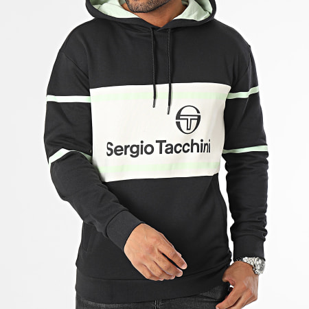 Sergio Tacchini - Felpa con cappuccio 40385 Leanna Nero Bianco