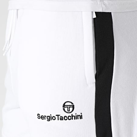Sergio Tacchini - Pantalón de chándal con banda lateral de forro polar Blanco