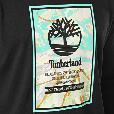 Timberland - Tee Shirt Manches Longues AOP Logo A6JK9 Noir