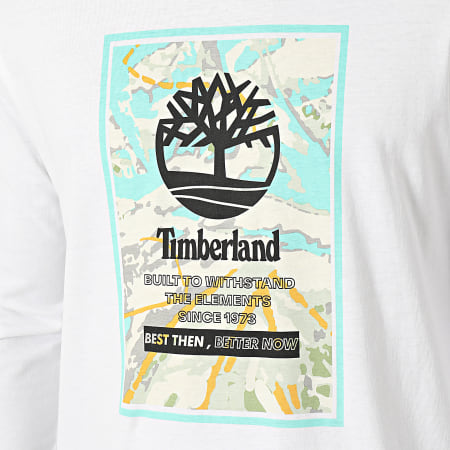 Timberland - AOP Logo Maglietta a maniche lunghe A6JK9 Bianco