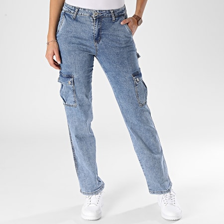 Pantalon Cargo Jogging Pour Femme - Coupe Ample, Taille élastique, Bleu | Streetwear Décontracté, Sport, Quotidien