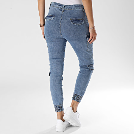 Girls Outfit - Jeans Cargo da donna in denim blu
