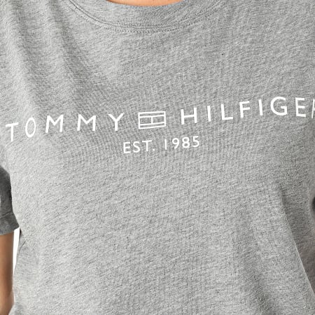 Tommy Hilfiger - Tee Shirt Femme Corp Logo 0276 Gris Chiné