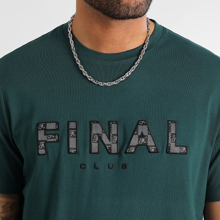 Final Club - Tee Shirt Blu Damier Ricamo 1090 Verde