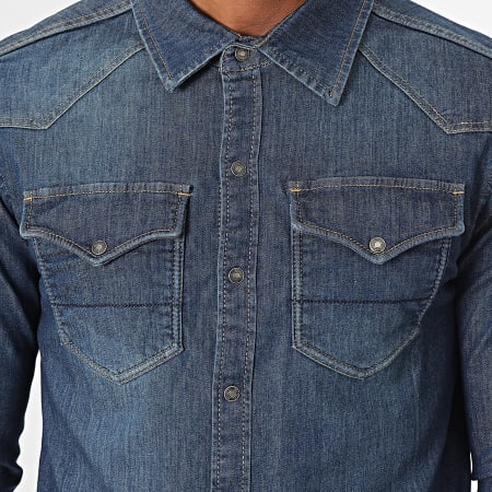 Classic Series - Camicia di jeans a maniche lunghe in denim blu