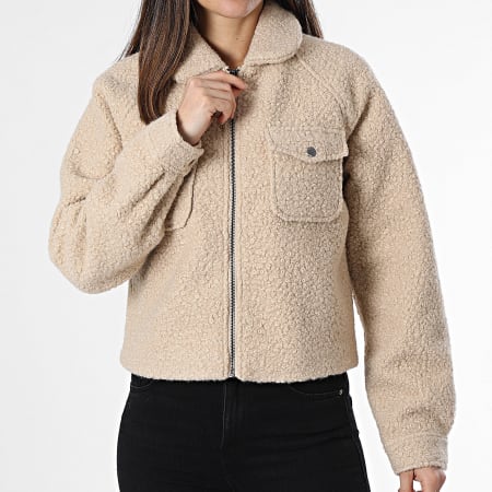 Only - Chaqueta con cremallera Becky Beige para mujer