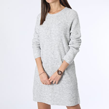 Only - Robe Pull Femme Carol Gris Chiné