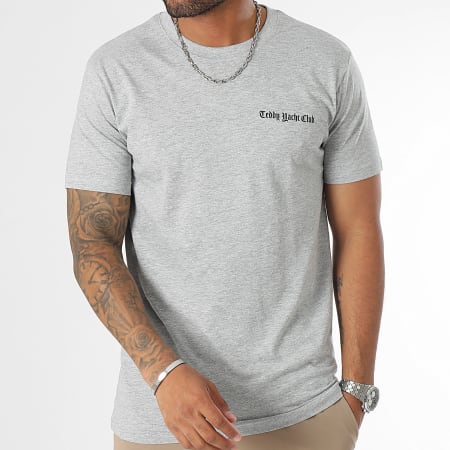 Teddy Yacht Club - Set di 3 magliette con logo Essential bianco nero grigio erica