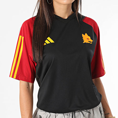 Adidas Performance - AS Roma IR0282 Camiseta negra a rayas