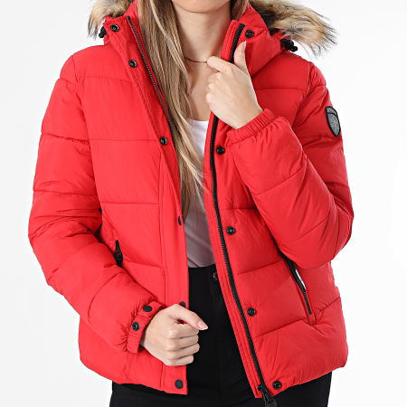 Superdry - Faux Fur Hooded Comforter Mujer W5011569A Rojo