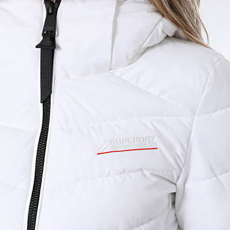 Mujer – Abrigo tipo capa intermedia con capucha en Blanco Invierno Superdry  ES