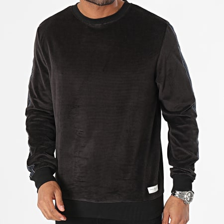 Tommy Hilfiger - Sudadera Crewneck A Bandes Track Top Velour 3010 Negro