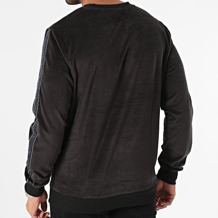 Tommy Hilfiger - Sudadera Crewneck A Bandes Track Top Velour 3010 Negro