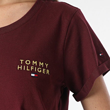 Tommy Hilfiger - Maglietta donna Gold 4914 Bordeaux girocollo