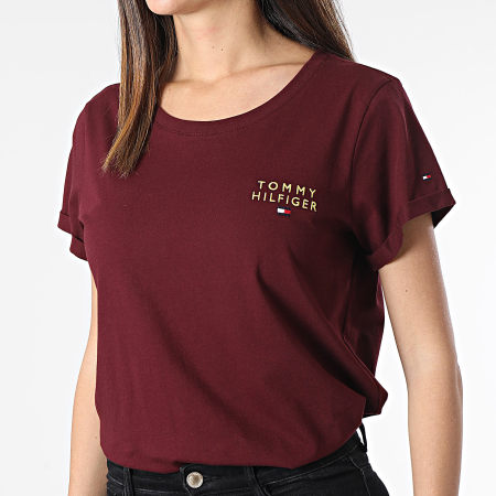 Tommy Hilfiger - Camiseta de cuello redondo Gold 4914 Bordeaux para mujer