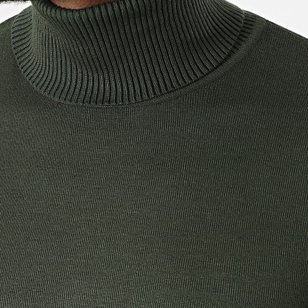 Aarhon - Jersey de cuello alto verde caqui