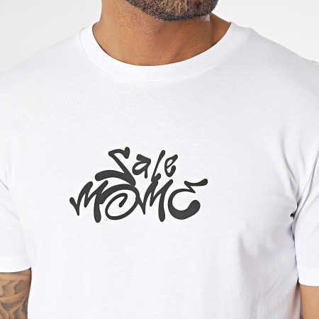 Sale Môme Paris - Camiseta blanca de conejo con cabeza de graffiti