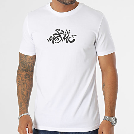 Sale Môme Paris - Camiseta blanca de conejo con cabeza de graffiti