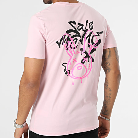 Sale Môme Paris - Maglietta con testa di coniglio rosa Graffiti