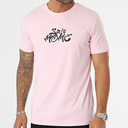 Sale Môme Paris - Maglietta con testa di coniglio rosa Graffiti