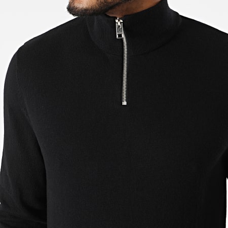 Jack And Jones - Pull Col Montant Zippé Emil Noir