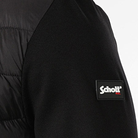 Schott NYC - Chaqueta negra con capucha y cremallera Redbrandon