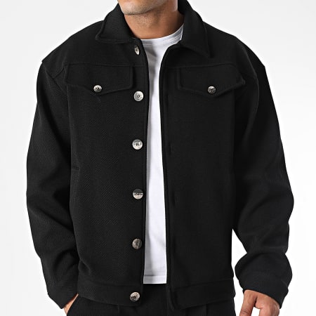 Aarhon - Conjunto de chaqueta y pantalón negro