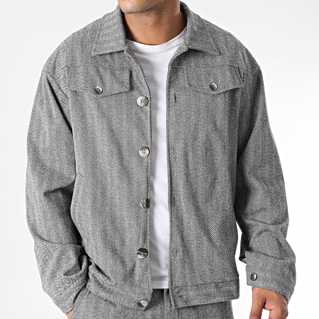 Aarhon - Conjunto de chaqueta y pantalón gris brezo
