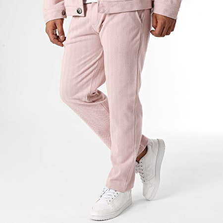 Aarhon - Set giacca e pantaloni rosa screziato