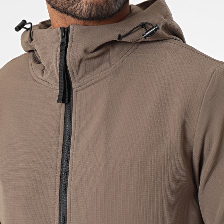 Classic Series - Conjunto de chaqueta con capucha y cremallera y pantalón cargo marrón